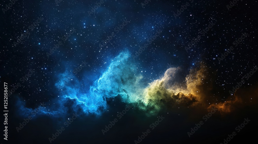 Colorful nebula in outer space with bright stars and cosmic dust clouds Colorful nebula in outer space with bright stars and cosmic dust clouds