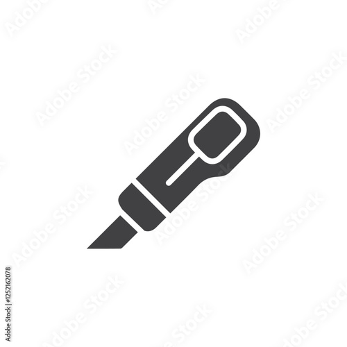 Utility knife icon Thin isolated logo