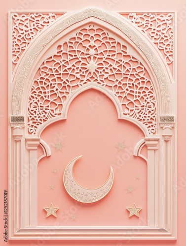 Wallpaper Mural Elegant Islamic Archway Design with Crescent Moon and Stars Ramadan Kareem Torontodigital.ca