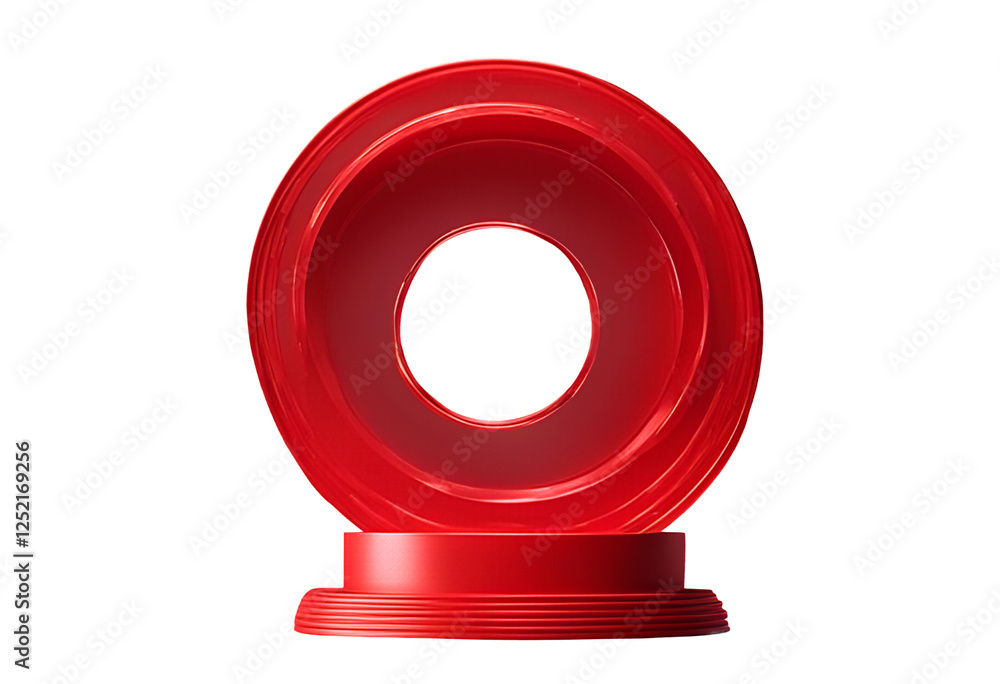 arafed podium round dais background with a surface shiny red