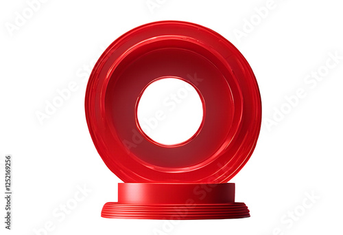 Obraz na płótnie arafed podium round dais background with a surface shiny red w salonie