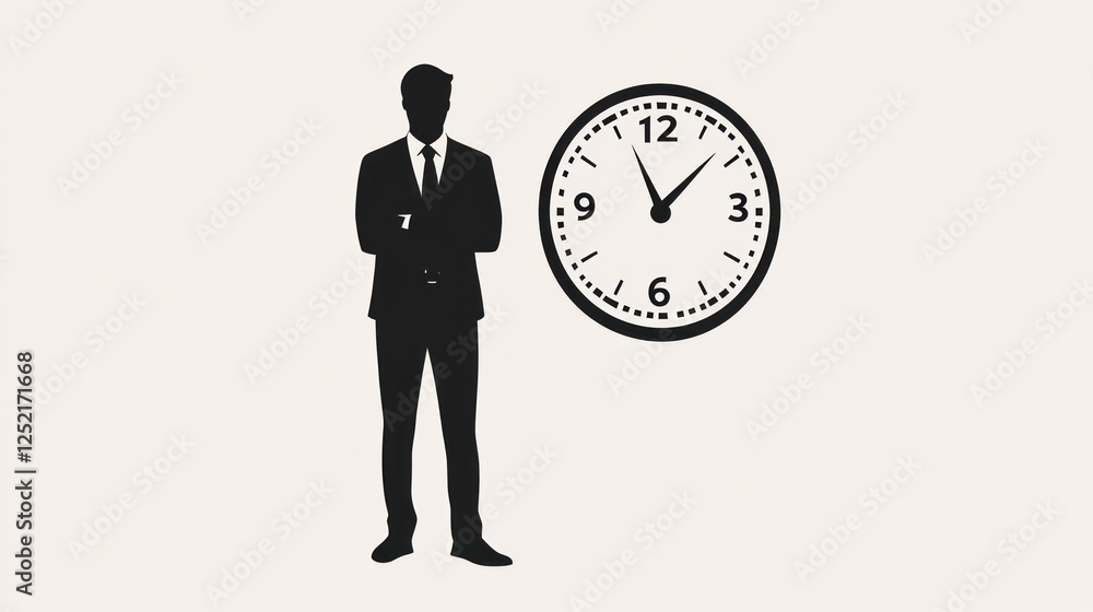 Businessman Waiting for Time, Office Setting, Time Management Businessman Waiting for Time, Office Setting, Time Management