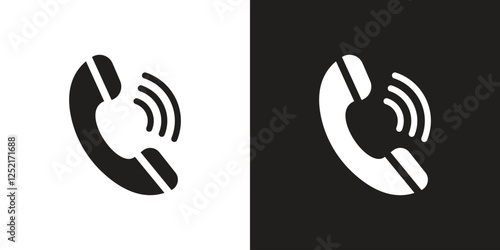 Vector Phone Call Icons Black And White