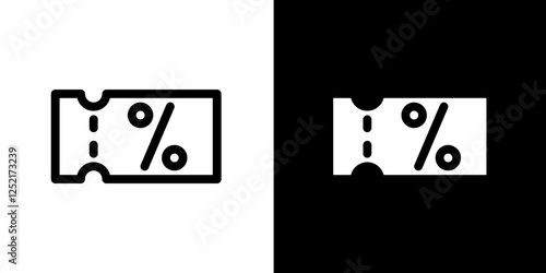 discount ticket line and glyph icon, outline and glyph vector sign, linear and glyph style pictogram isolated on white and black. ecommerce symbol, logo, icon, illustration