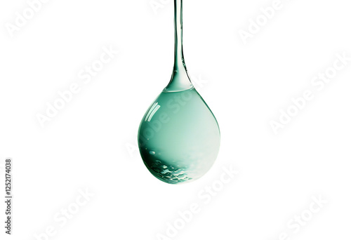 Obraz na płótnie calm milk zen dripped droplet abstract white purity tranquil macro simplicity detail single drop a liquid water texture design fresh background serene smooth minimalist paint mint green nature clean w salonie