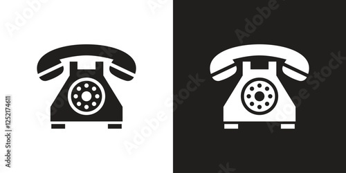 Vector Telephone Icons Black And White