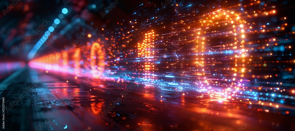 Abstract Glowing Background With Repeating Number Ten or Numbers One and Zero. Futuristic Neon Light Path with Digital Data Stream. Abstract Glowing Background With Repeating Number Ten or Numbers One and Zero. Futuristic Neon Light Path with Digital Data Stream.
