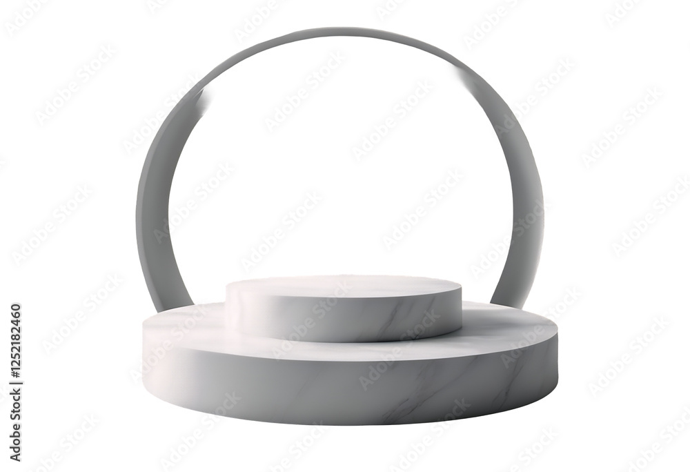 minimal stage platform design white concrete podium luxury showcase circle sale box marble banner cylinder cosmetic scene render presentation 3d product concept wall display background