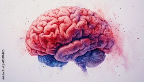 Hydrocephalus vs Normal Brain Anatomy Comparison Enlarged Ventricles Pressure Disorders Pediatric Medical Illustration photo