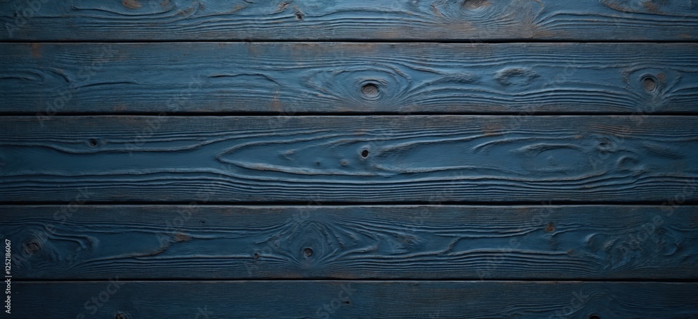Obraz premium Rustic dark blue wood panel background. Weathered timber texture features blue plank, wooden interior, dark, naturalistic pattern surface. Old vintage material with natural grain, aged detail,