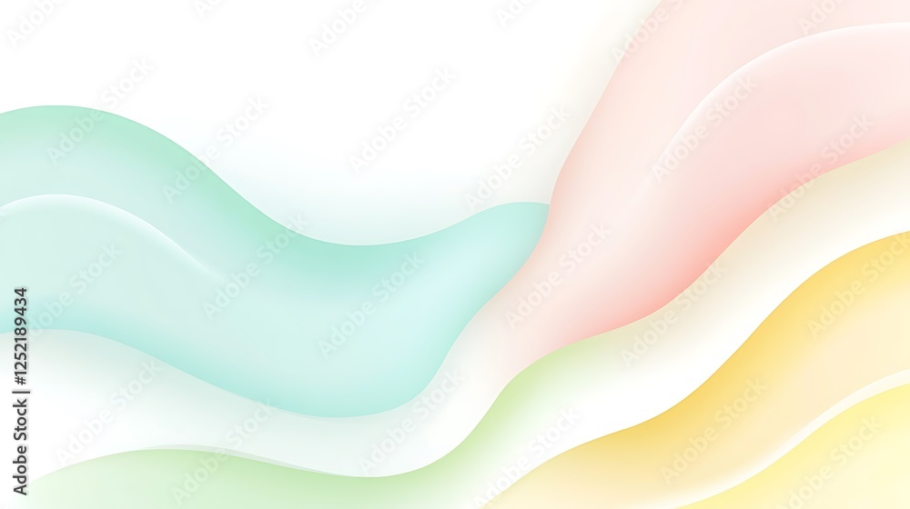 Naklejka premium Pastel Waves Abstract Background Design