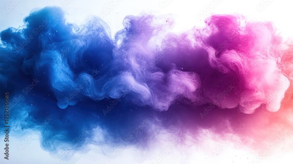 Fototapeta premium Abstract Watercolor Ink Smoke Cloud in Pink and Blue with Dreamy Atmosphere