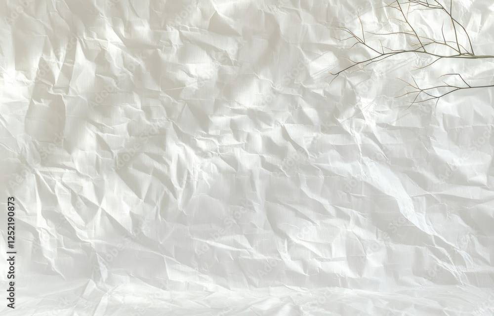 Fototapeta premium Crumpled White Paper Abstract Background Texture for Packing and Wrapping
