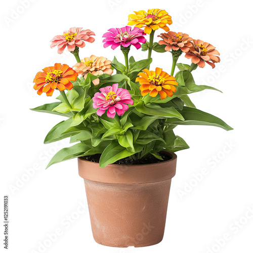 Pot of Flowers Isolated on Transparent Background