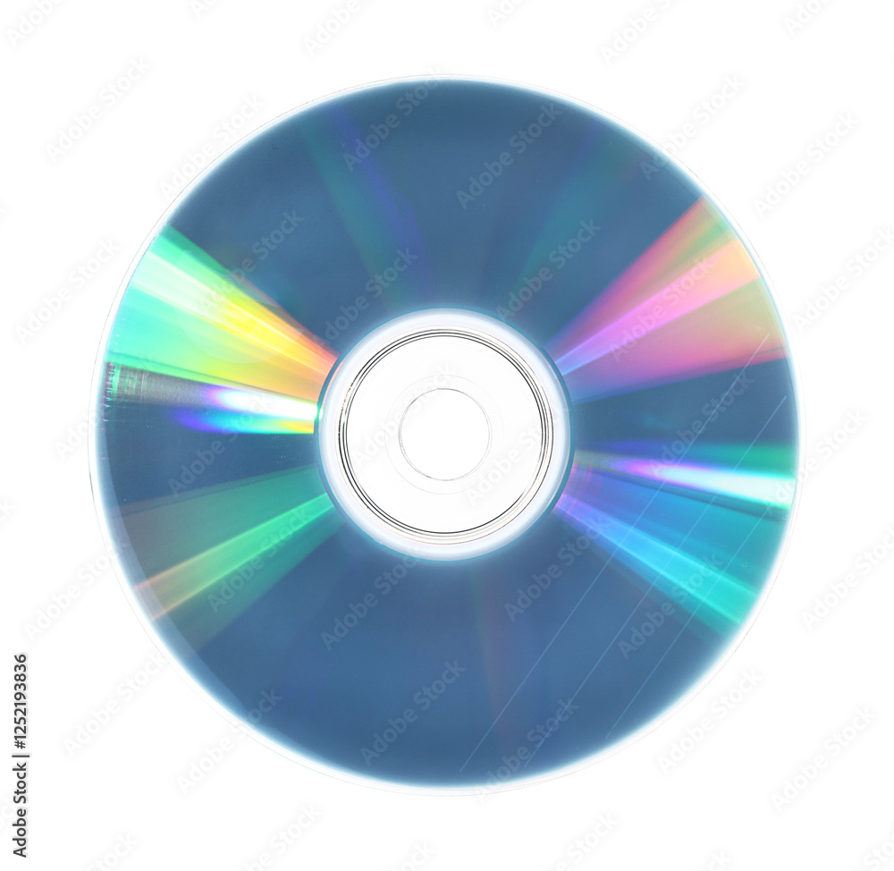 One shiny compact disc isolated on white One shiny compact disc isolated on white