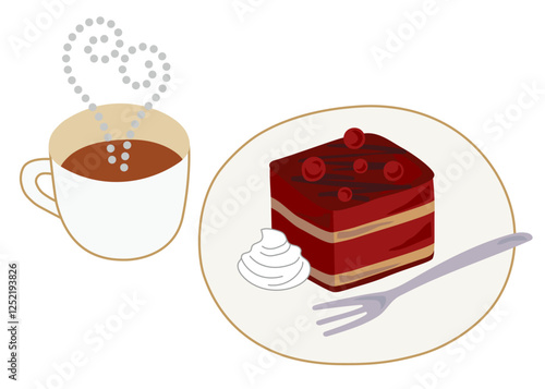 チョコケーキとコーヒーのセット2