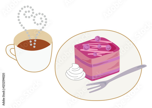 ケーキとコーヒーのセット1