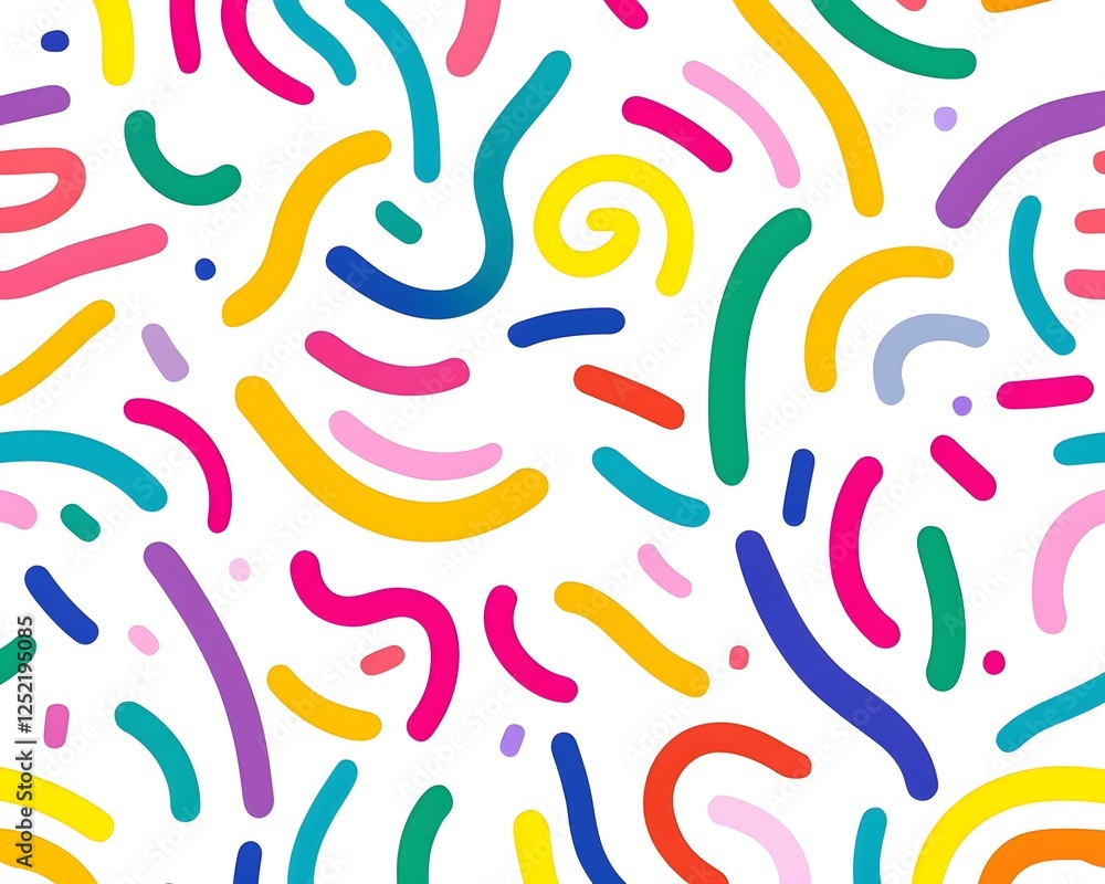 Abstract Pattern of Multicolored Curved Lines and Dots Abstract Pattern of Multicolored Curved Lines and Dots