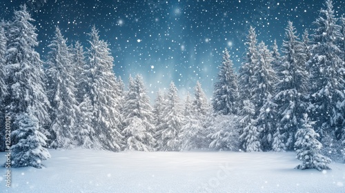 Wallpaper Mural Snow Covered Pine Trees In A Winter Wonderland Torontodigital.ca