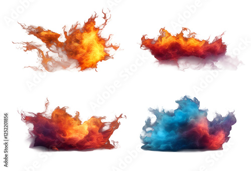 Obraz na płótnie wavy liquid fire circle water design colorful flow rainbow abstract sprite holographic substances shape fluid black isolated bold colourful set graphic glowing elements iridescent flash effect w salonie