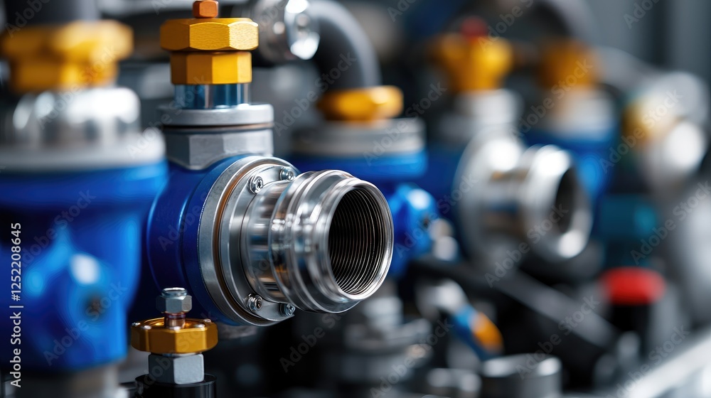 Fototapeta premium Industrial Valves and Piping System (1)
