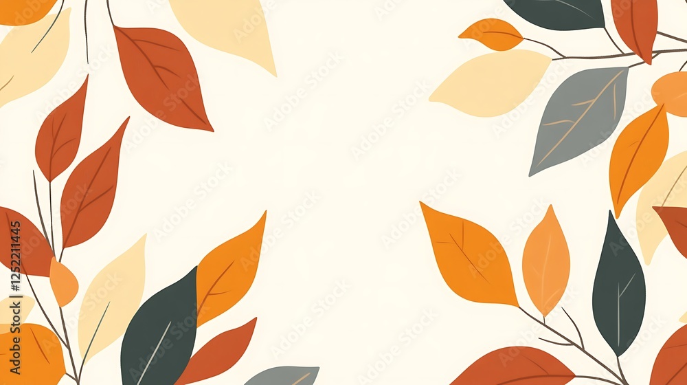 Autumn Leaves Frame Elegant Design Background Autumn Leaves Frame Elegant Design Background