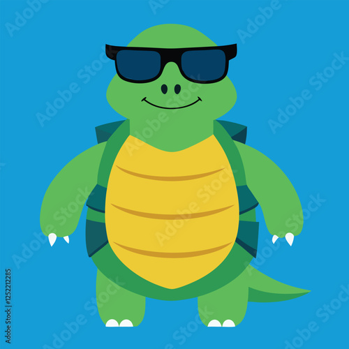 cute turtile wearing sunglasses  photo