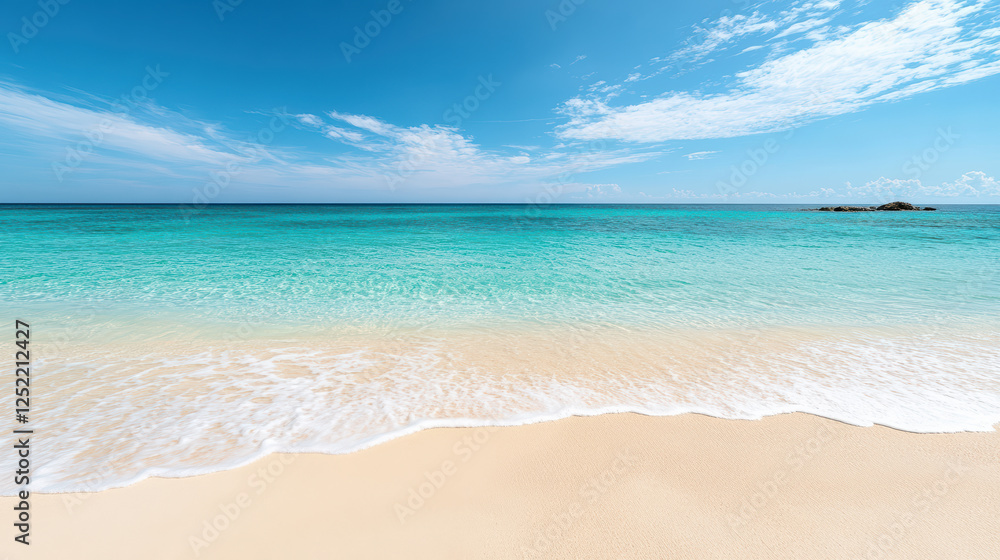 serene beach view with clear turquoise water and soft sand serene beach view with clear turquoise water and soft sand