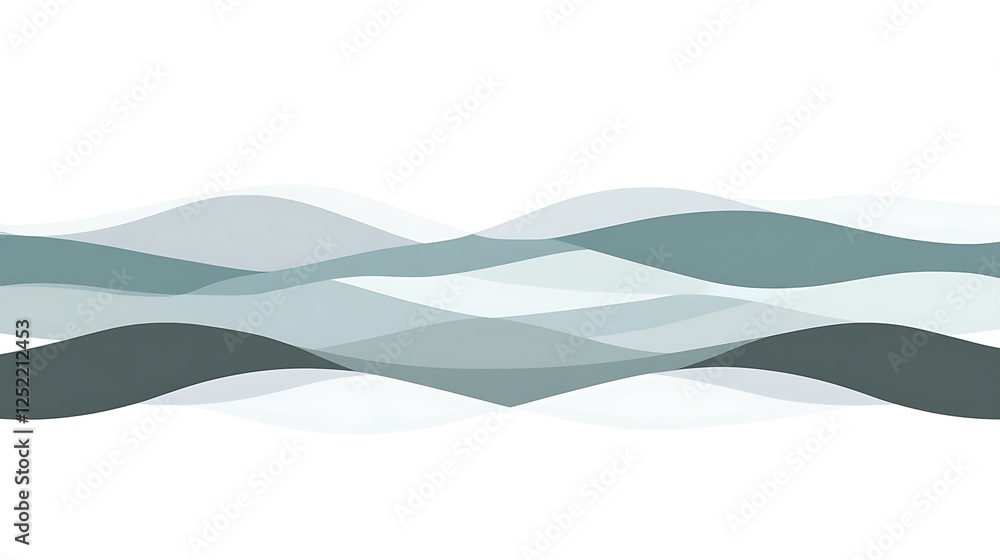 Fototapeta premium Abstract Waves Design in Shades of Teal and White