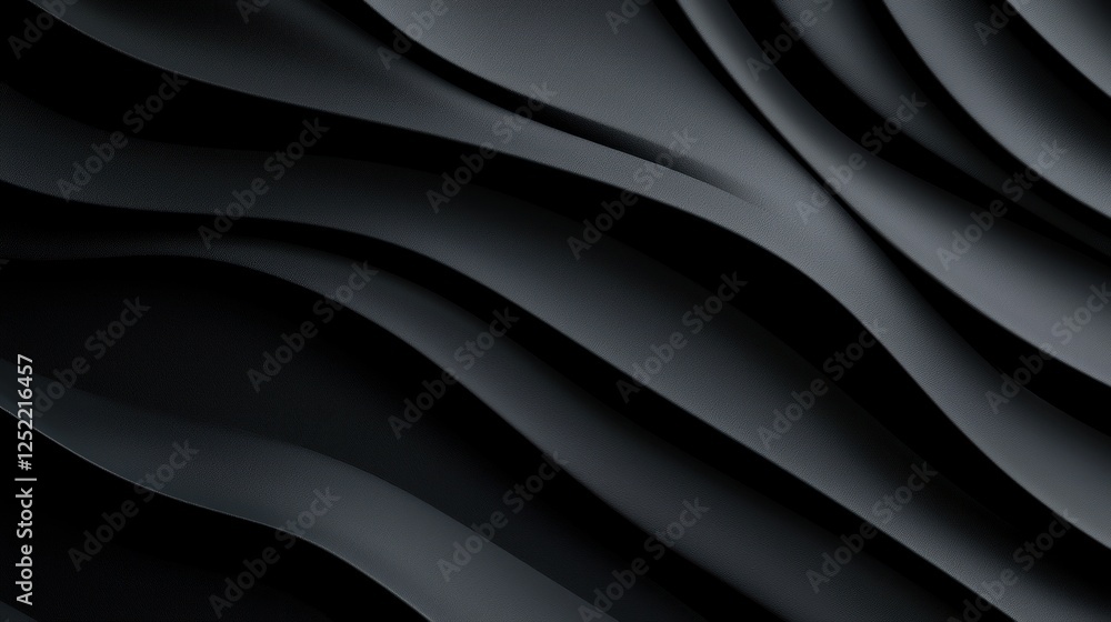 Abstract black wave pattern showcasing fluidity and depth, ideal for modern design backgrounds Abstract black wave pattern showcasing fluidity and depth, ideal for modern design backgrounds