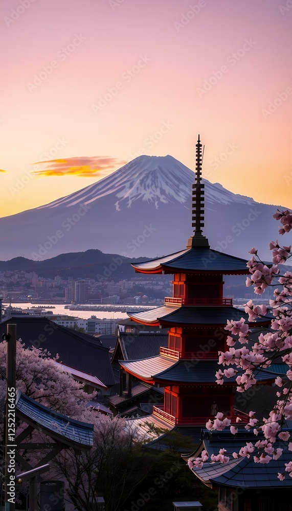 japan mountain pagoda view japan chureito fuji cherry fujiyoshida spring beautiful sunset blossoms japan blossom tokyo pagoda japanese chureito blossom autumn asia asian beautiful bloom blue cherry