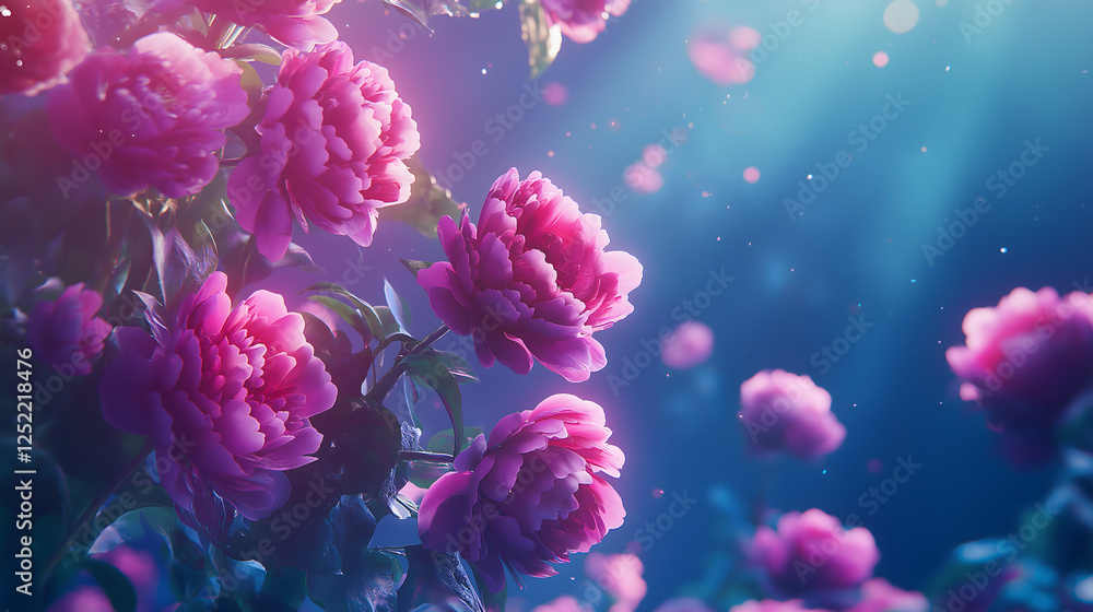 Dreamy Cinematic Peonies in a Softly Lit Mystical Garden Dreamy Cinematic Peonies in a Softly Lit Mystical Garden