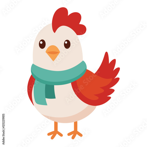 chiken cartoon wearing scarf