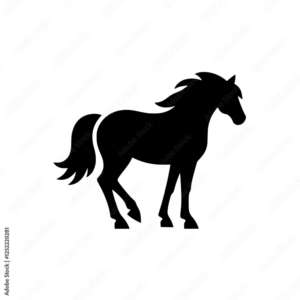 Majestic Stallion Silhouette: A strong and elegant silhouette of a horse, captured in a timeless black and white aesthetic. The image conveys power, freedom, and grace. Majestic Stallion Silhouette: A strong and elegant silhouette of a horse, captured in a timeless black and white aesthetic. The image conveys power, freedom, and grace.