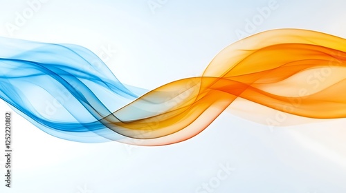 Abstract Blue And Orange Swirling Wave Forms