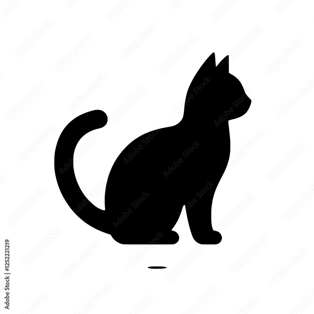 Cat Silhouette: A simple yet elegant silhouette of a cat, captured in profile. The cat's graceful posture and curled tail create a sense of poise and tranquility. Cat Silhouette: A simple yet elegant silhouette of a cat, captured in profile. The cat's graceful posture and curled tail create a sense of poise and tranquility.