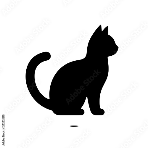 Cat Silhouette: A simple yet elegant silhouette of a cat, captured in profile. The cat's graceful posture and curled tail create a sense of poise and tranquility.