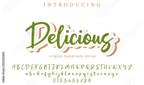 Delicious Font Stylish brush painted an uppercase vector letters, alphabet, typeface