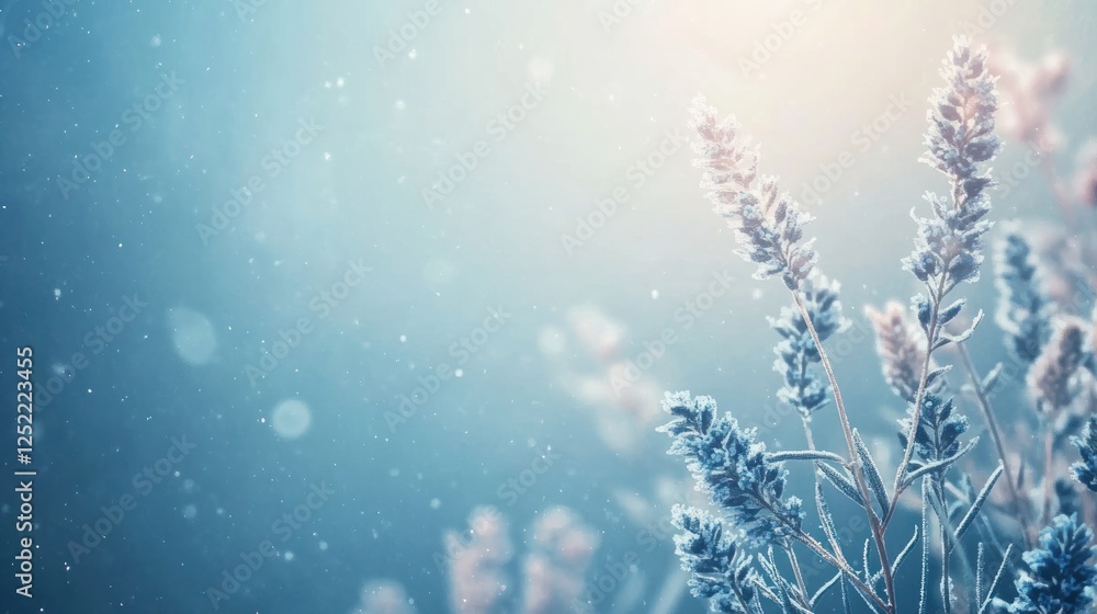 Frosty Lavender Blooms In Winter Wonderland Frosty Lavender Blooms In Winter Wonderland