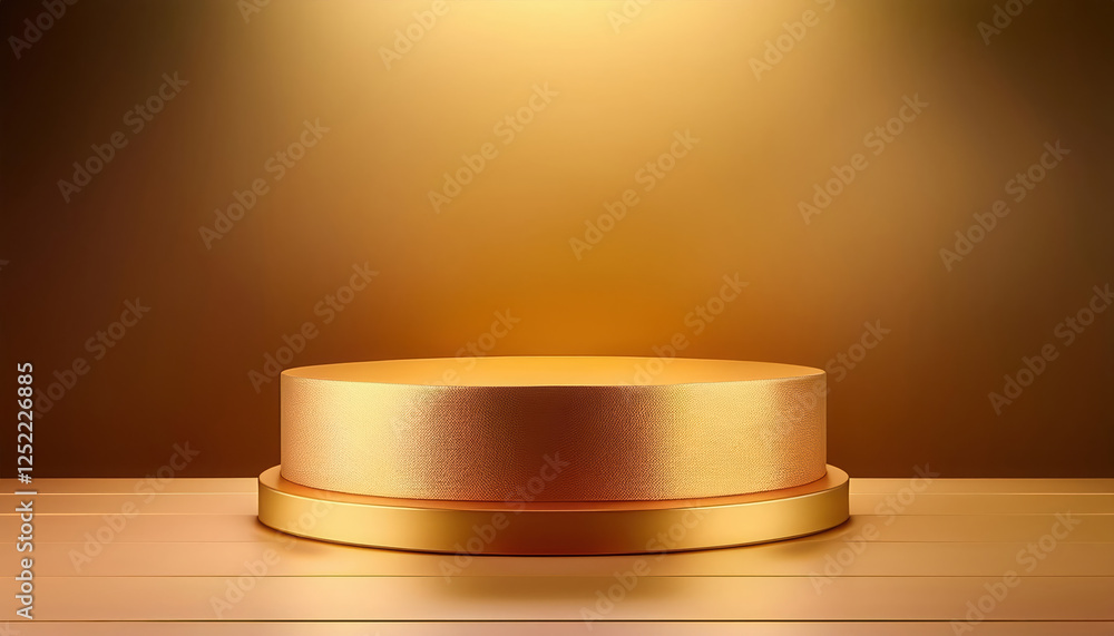 bright empty room featuring gold pedestal display on vivid background, creating elegant atmosphere bright empty room featuring gold pedestal display on vivid background, creating elegant atmosphere