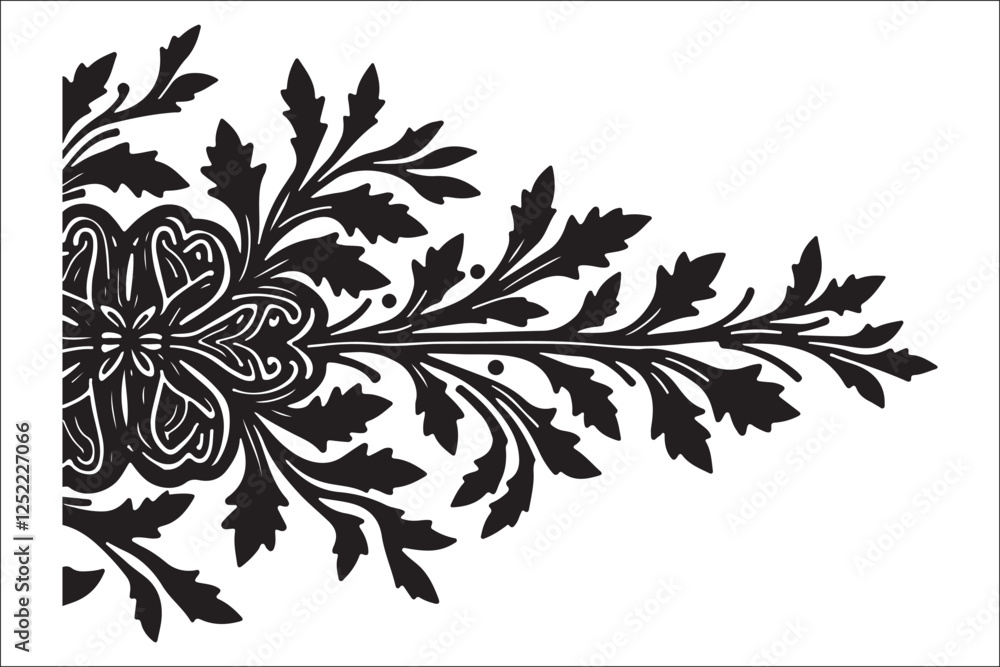 Fototapeta premium Henna-inspired Floral Illustrations: A Journey Through Indian Art.