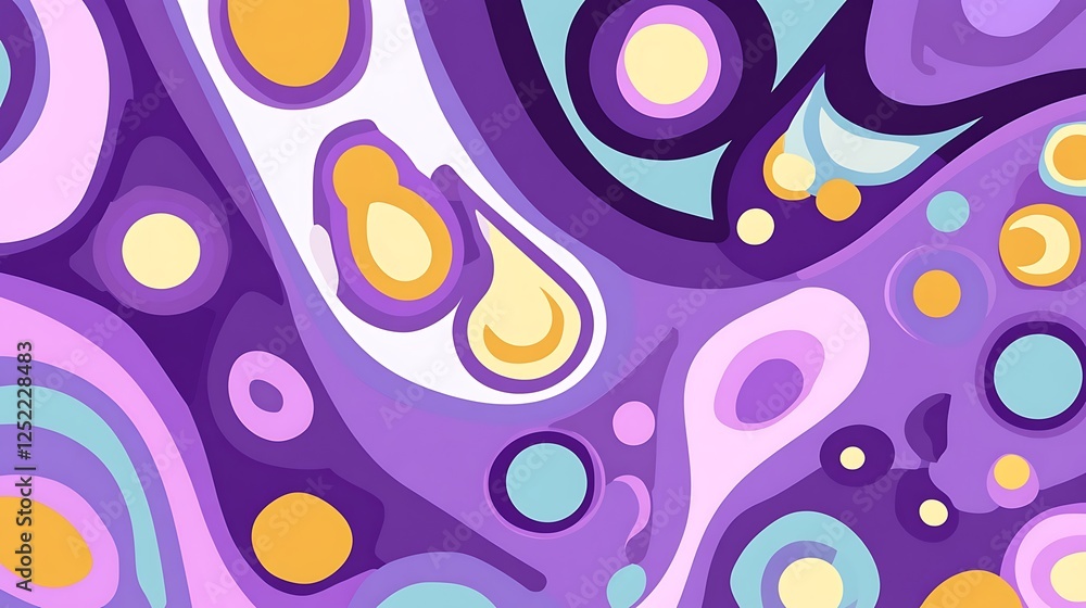 Fototapeta premium Abstract Purple and Yellow Swirl Pattern Design