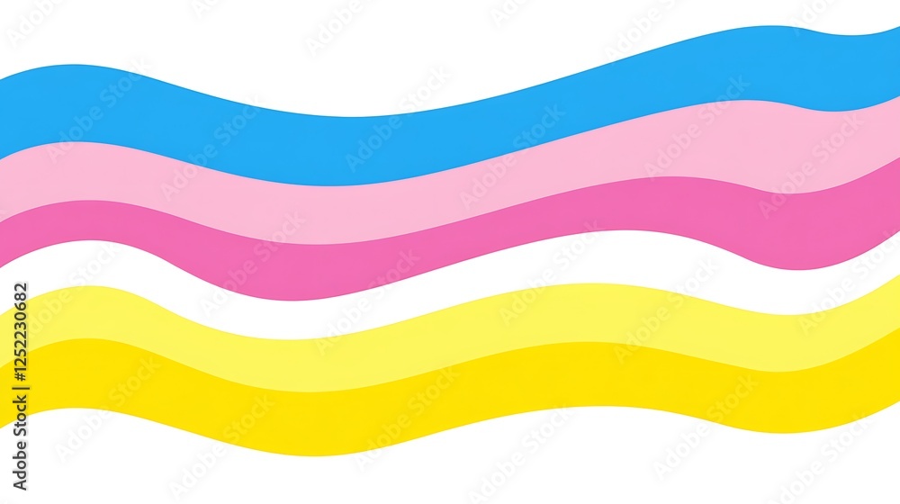 Abstract wavy lines in blue pink and yellow Abstract wavy lines in blue pink and yellow