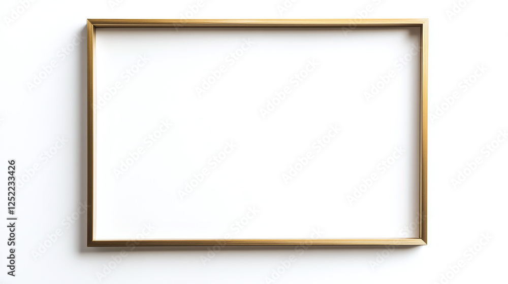 Thin gold line frame minimalist rectangle isolated on white background. Thin gold line frame minimalist rectangle isolated on white background.