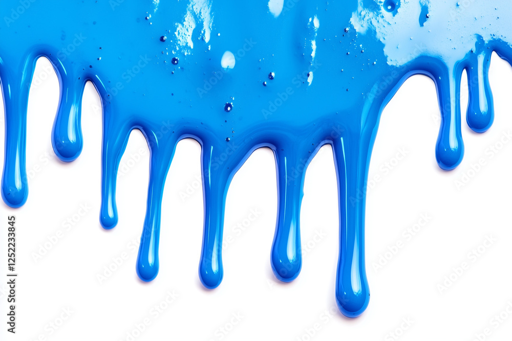 Blue slime dripping isolated on a white background Blue slime dripping isolated on a white background