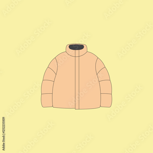 Winter jacket vector illustration. Winter season fashion. Puffer down jacket