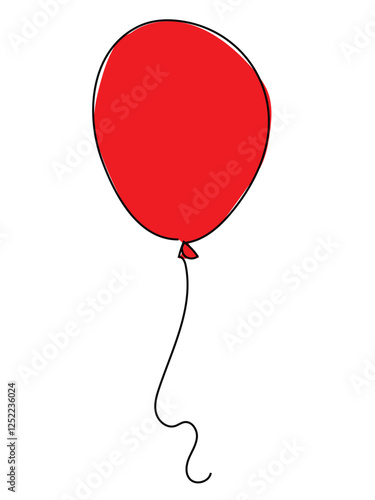 Balloons in continuous line art on a white background. photo