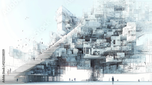 Metamorphic architecture that adapts and transforms in response to changing conditions. Metamorphic Architecture. Illustration photo