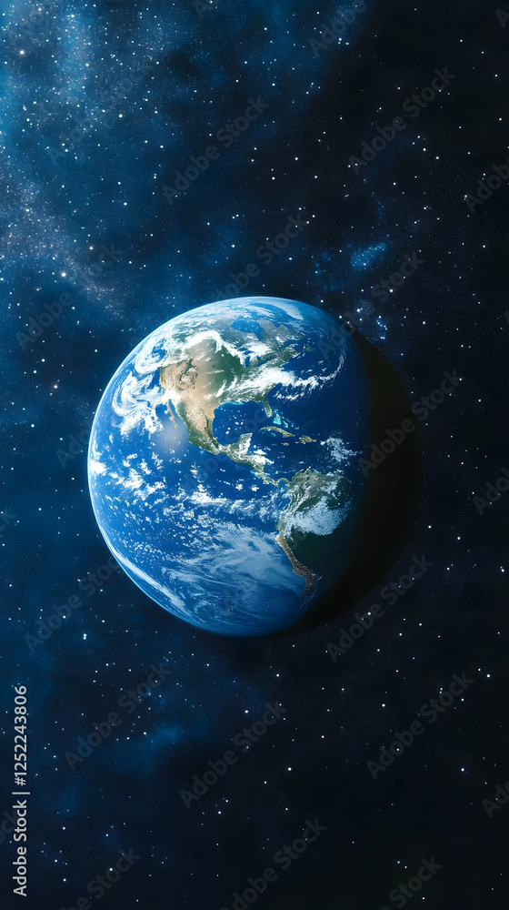 Fototapeta premium Earth from Space, Night, Galaxy