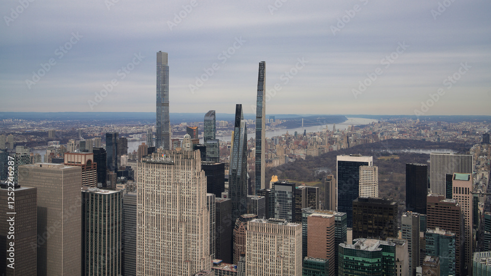 Fototapeta premium Aerial view of Manhattan, New York.
